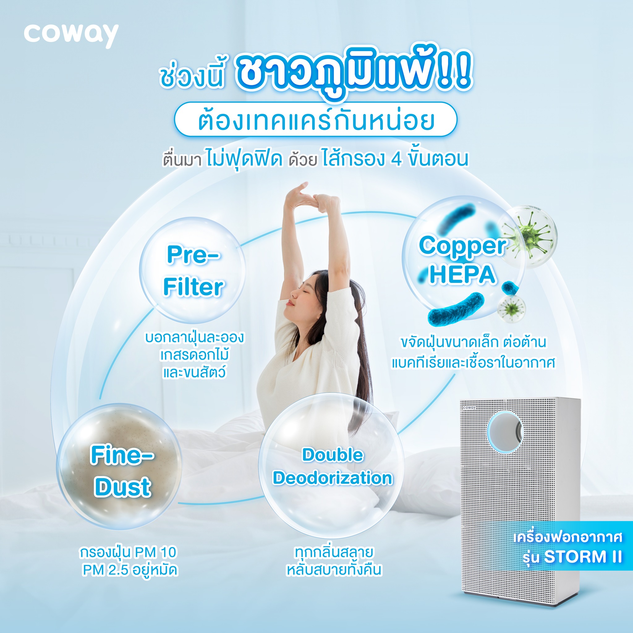 เครื่องฟอกอากาศ Coway รุ่น สตรอมll (Storm ll)